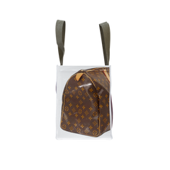 TITA ELVIE DUFFLE GROCERY BAG, BROWN CANVAS, LARGE