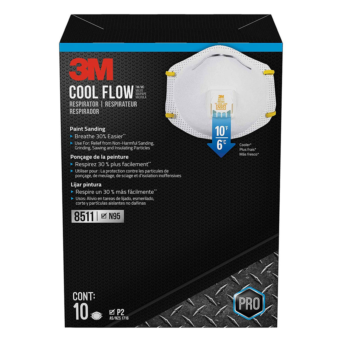3M 8511PB1-A-PS Cool Flow Valved Respirator (10pk)