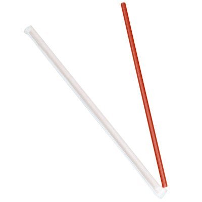 Cell-O-Core 10.25" Wrapped Giant Red Straws 1200/Case