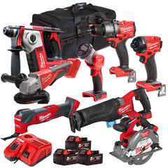 Milwaukee 18V 8 Piece Power Tool Kit with 3 x 5.0Ah Batteries T4TM-29