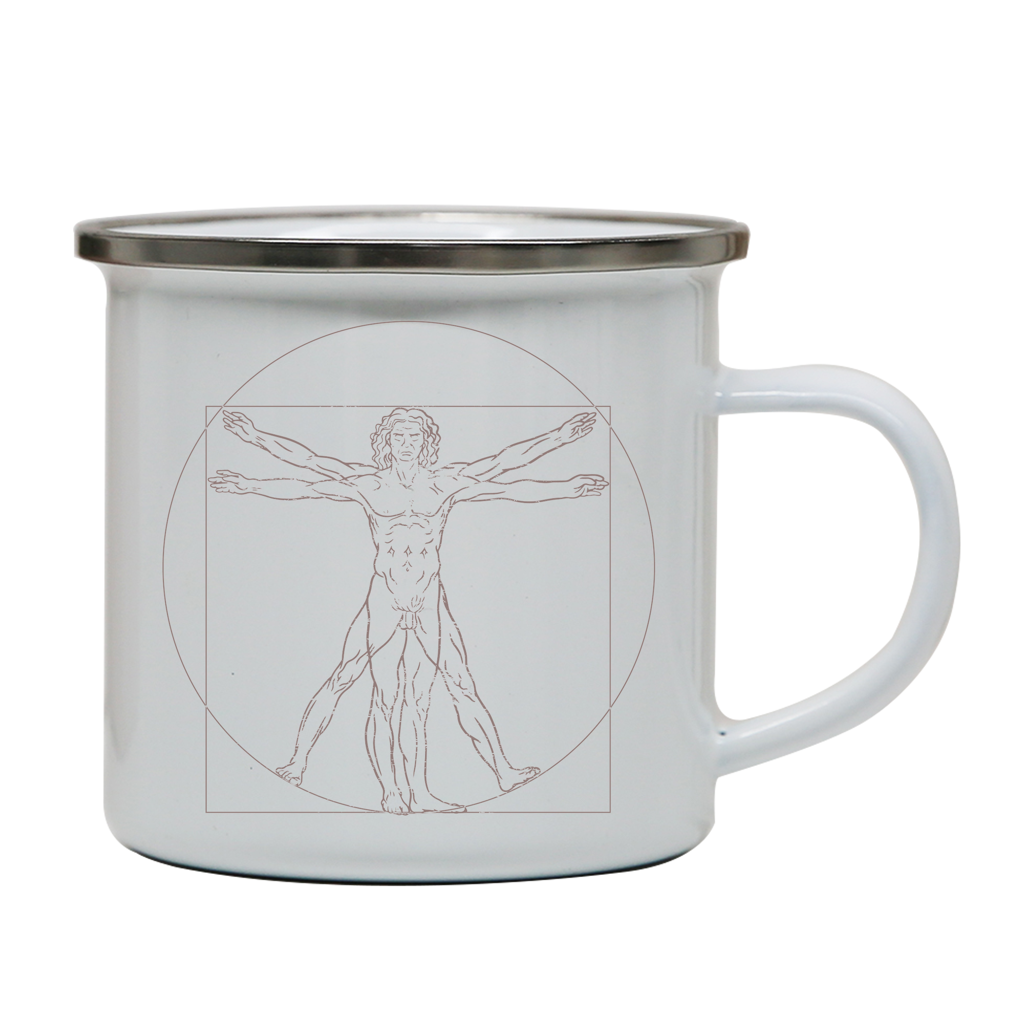 Virtuvian man enamel camping mug outdoor cup colors - Graphic Gear