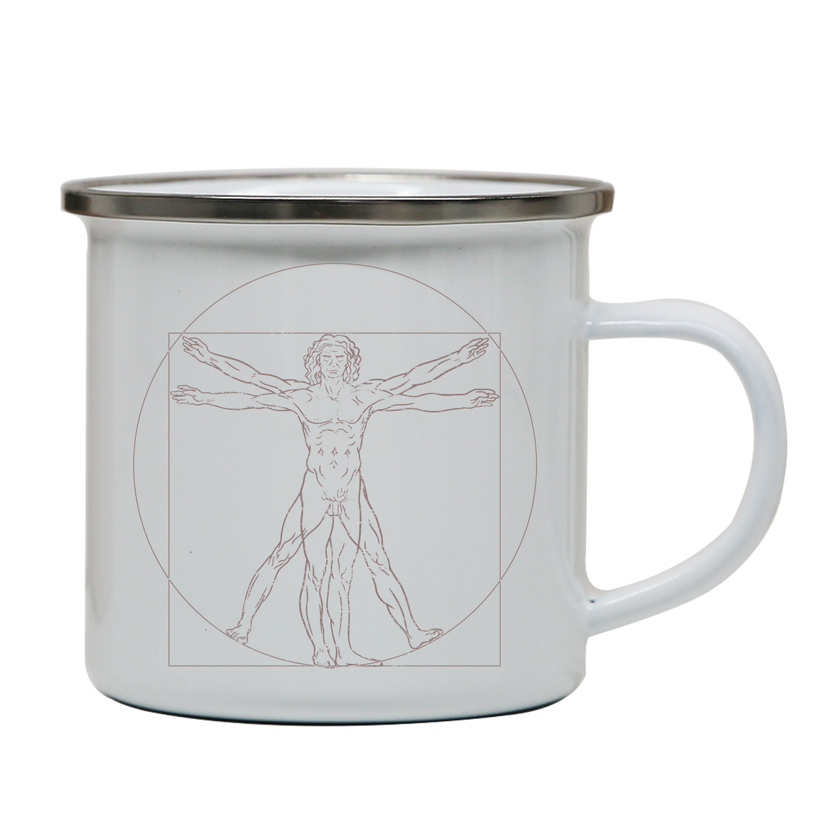 Virtuvian man enamel camping mug outdoor cup colors - Graphic Gear