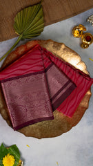 Red Premium Semi-Kanchi Silk Saree with Blouse