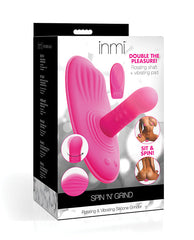 Spin & Grind: Rotating &Vibrating Silicone Grinder in Pink