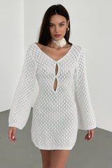 Kayleigh Crochet Knit Mini Dress | Dress In Beauty