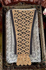 Corset Dress Stomacher - Black Tudor Jeweled Royal Gold