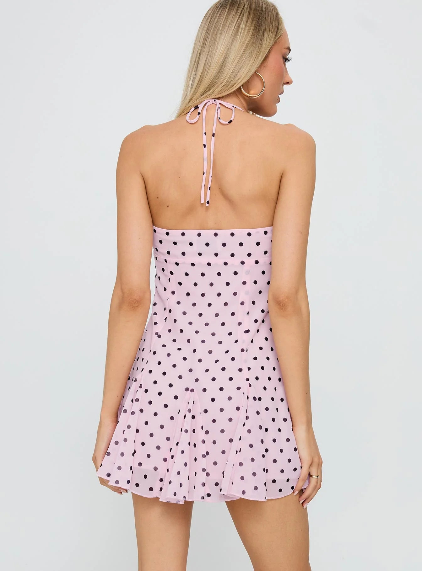 Delamere Mini Dress Pink / Black Polka