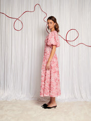 Rose Finch Tulle Midi Dress