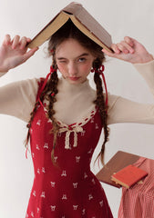 Curve & Plus Strawberry Newspaper Office Dress