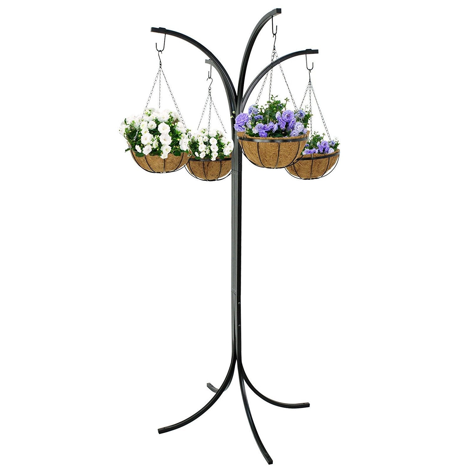 ZENY™ Yard Arm Tree w/ 4 Hanging Baskets Hanging Garden System - ZENY Products