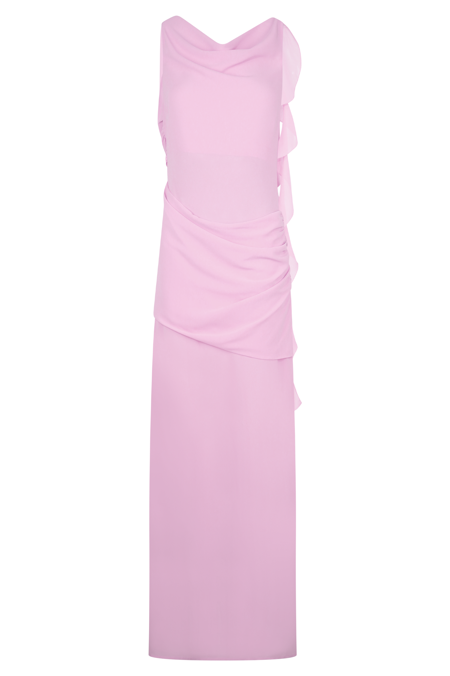 Daria Draped Chiffon Maxi Dress - Light Lilac