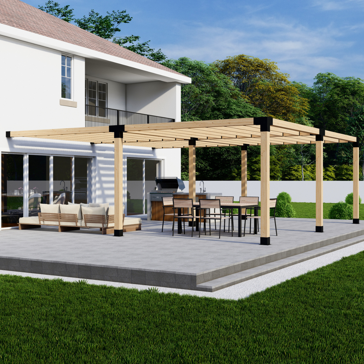 3919 - 20 x 14 pergola attached to house