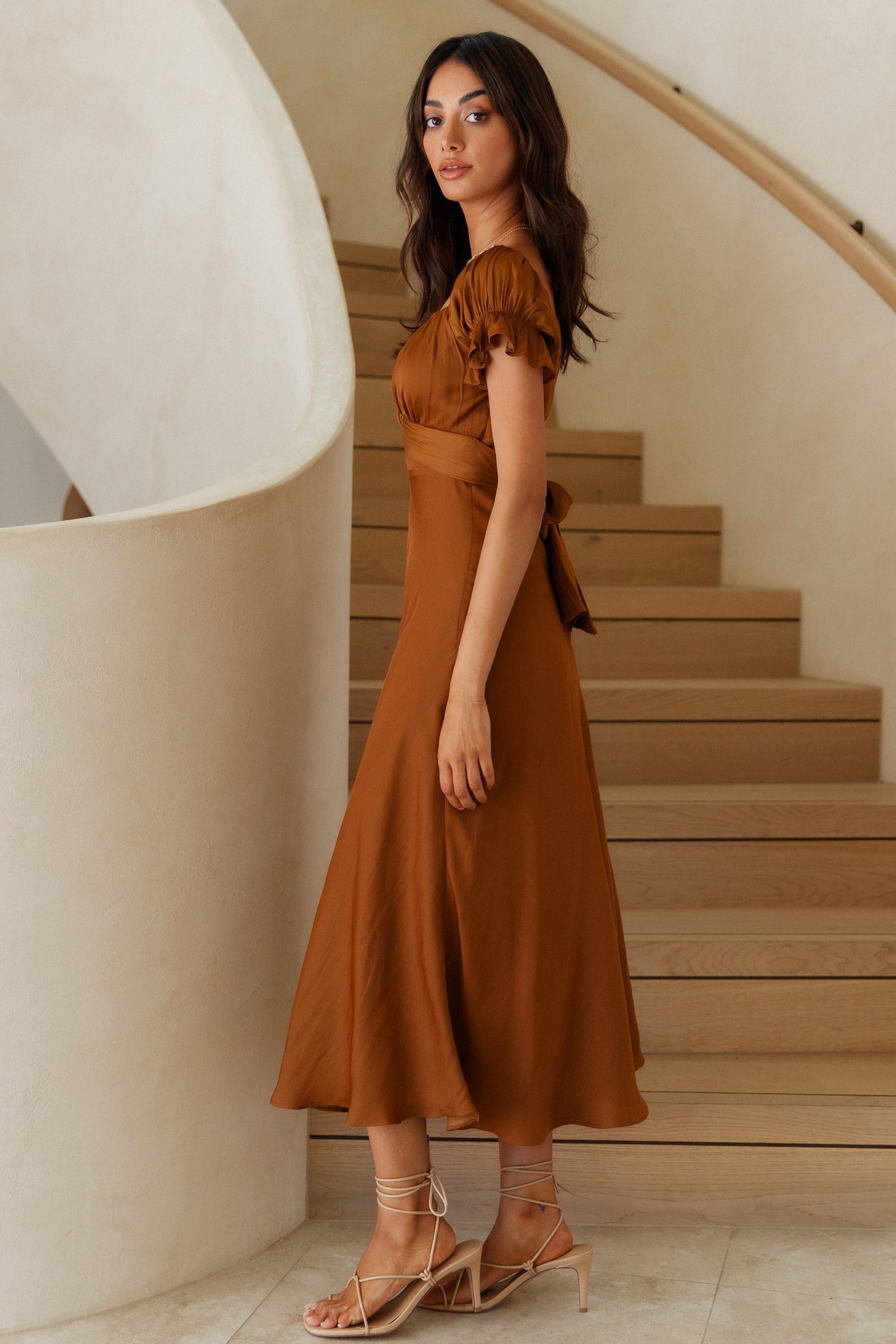 Sumatra Midi Dress Brown