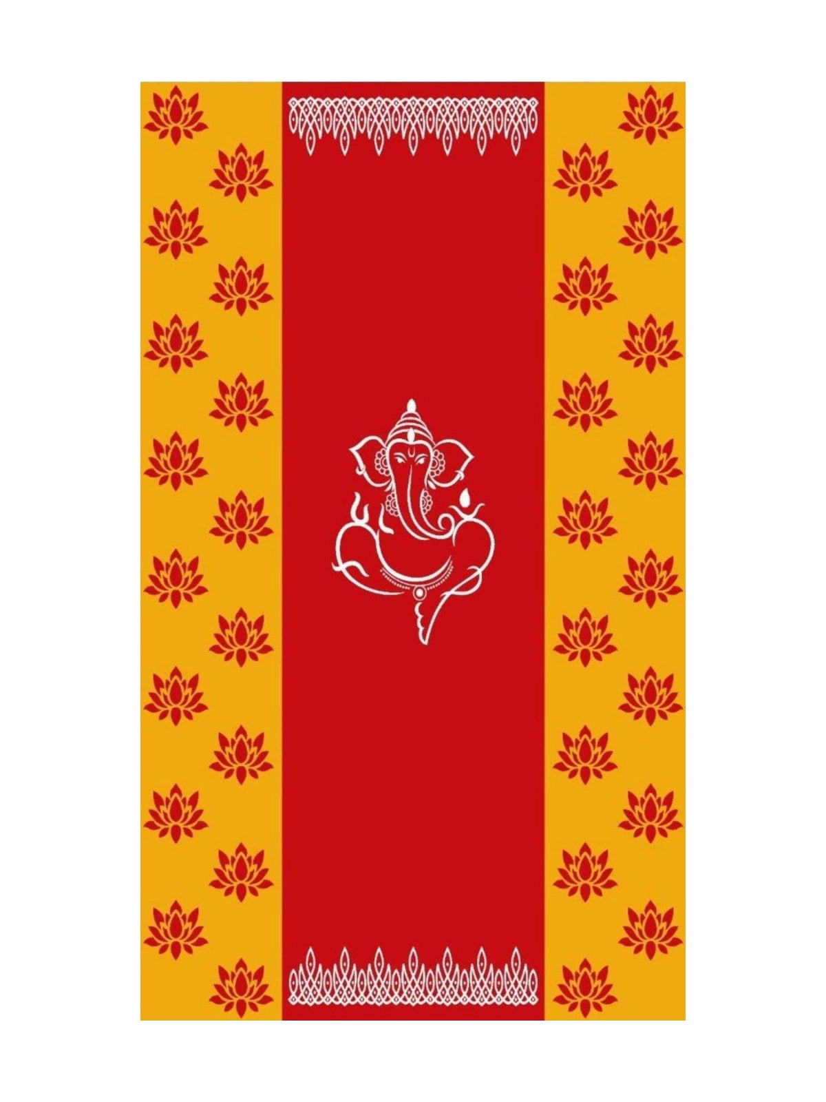 8x5 Feet Fabric Reusable Lord Ganesha Backdrop Banner for Wedding, Housewarming, Any ausipious occaions or pooja (AS1297)