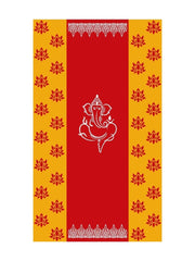 8x5 Feet Fabric Reusable Lord Ganesha Backdrop Banner for Wedding, Housewarming, Any ausipious occaions or pooja (AS1297)