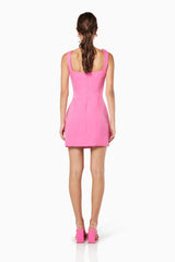 Trompe 3D Floral Mini Dress Pink