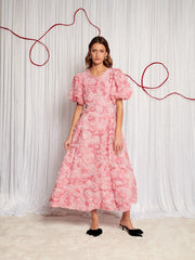 Rose Finch Tulle Midi Dress