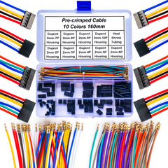 Complete Dupont 2.0mm single row connector kit with premium 24AWG pre-crimped cables