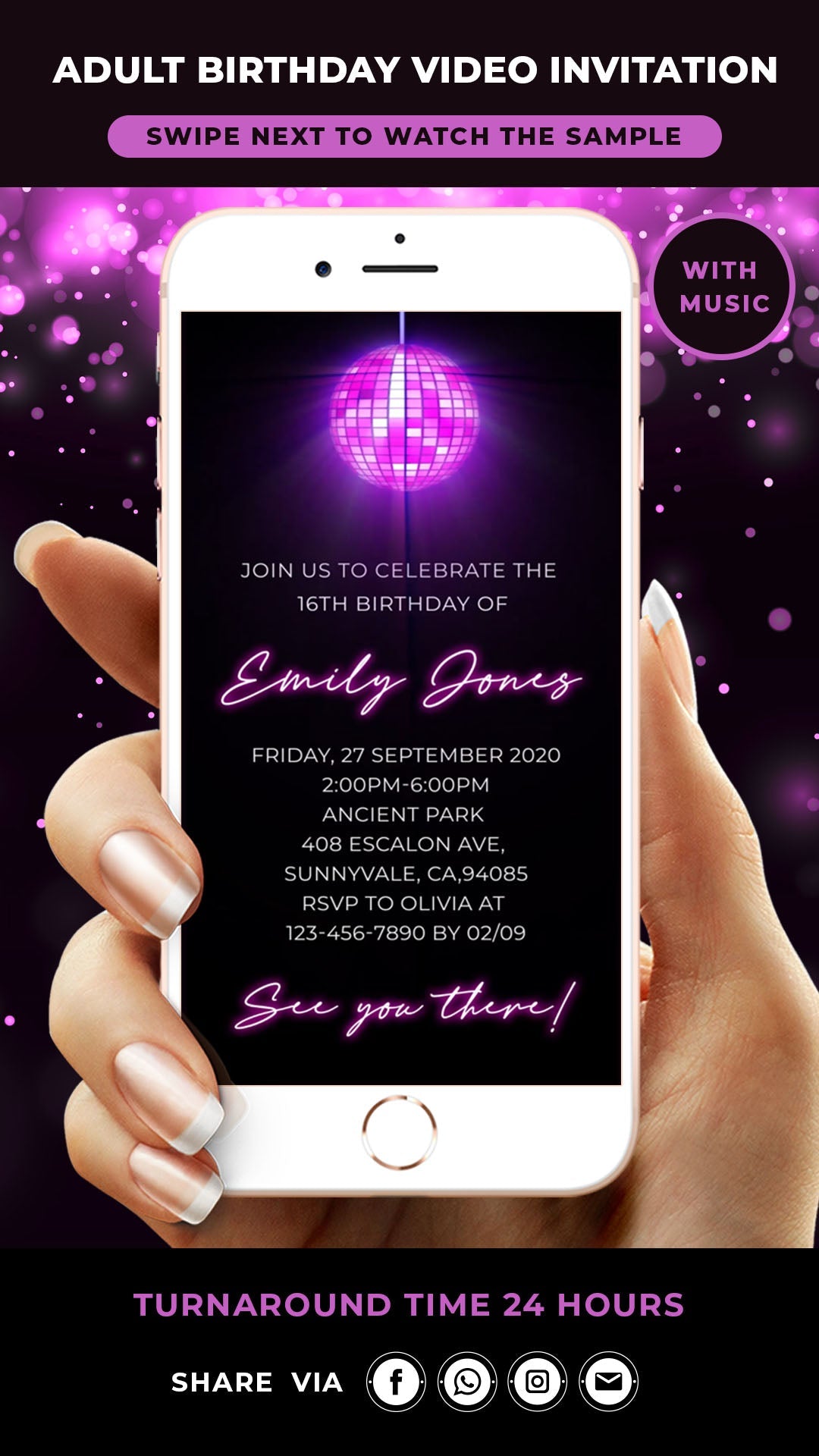 16th Birthday Video Invitation