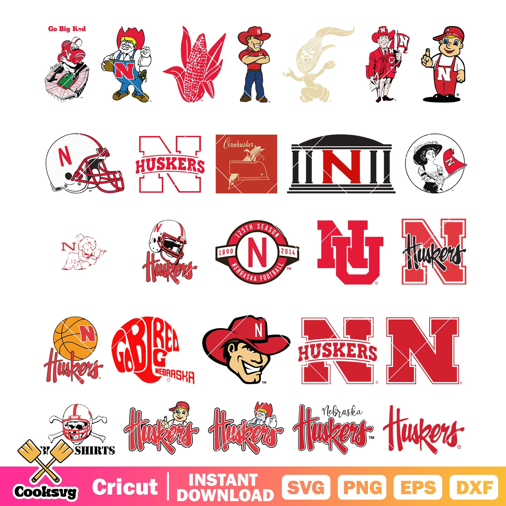 Nebraska Huskers Ncaa logo bundle svg, Nebraska Huskers​ svg