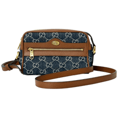 Denim Mini Ophidia Shoulder Bag