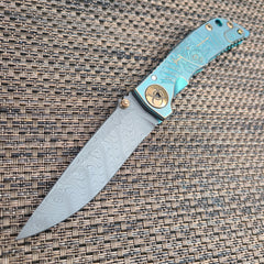 Spartan Blades Harsey Green 3.25" Damascus Plague Doctor Folder