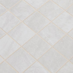 Praia grey 12x12 glazed porcelain mesh mounted mosaic tile NPRAGRE2X2 product shot multiple tiles angle view