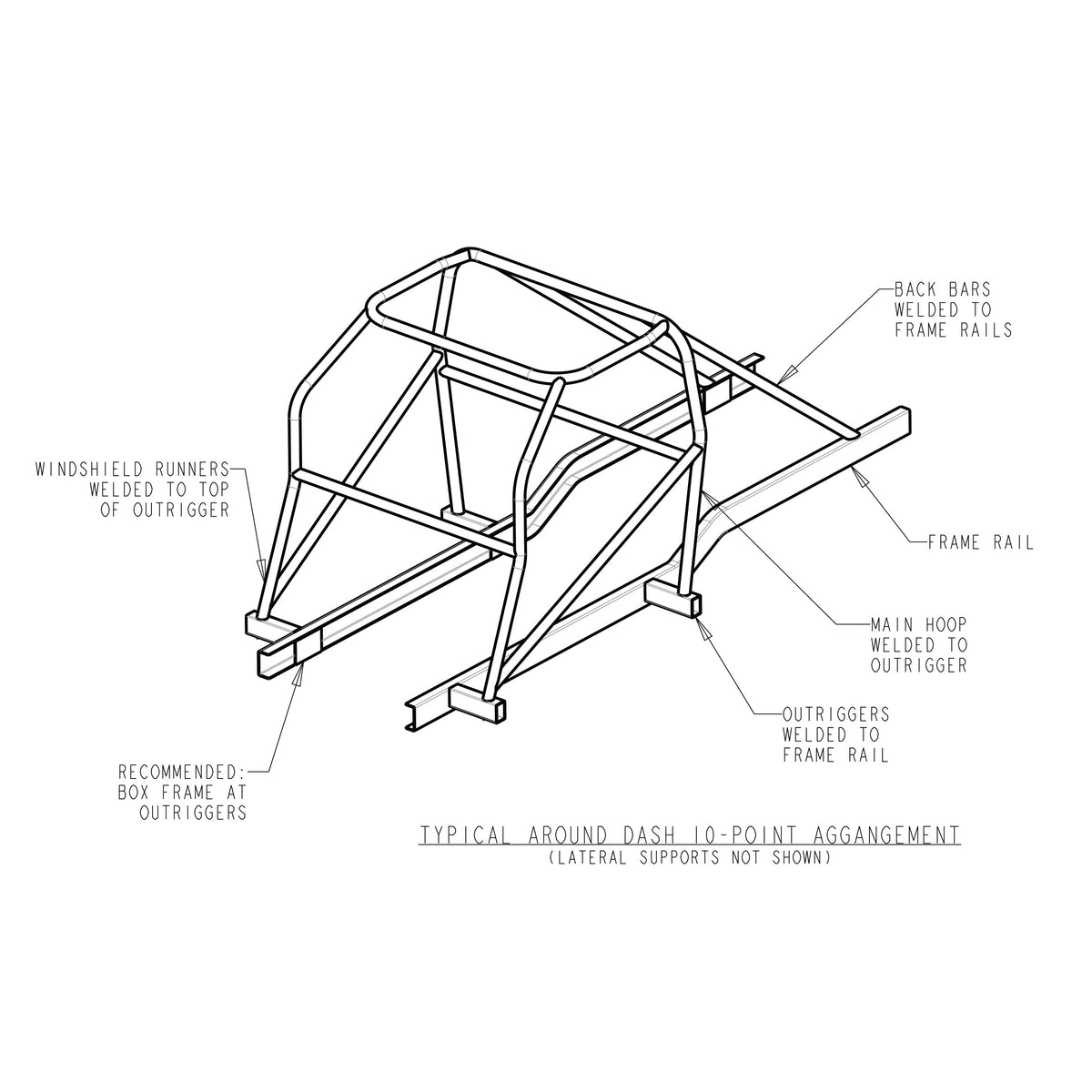 1988-1997 Toyota Pickup Truck 10 Point Roll Cage Chromoly Steel Around Dash