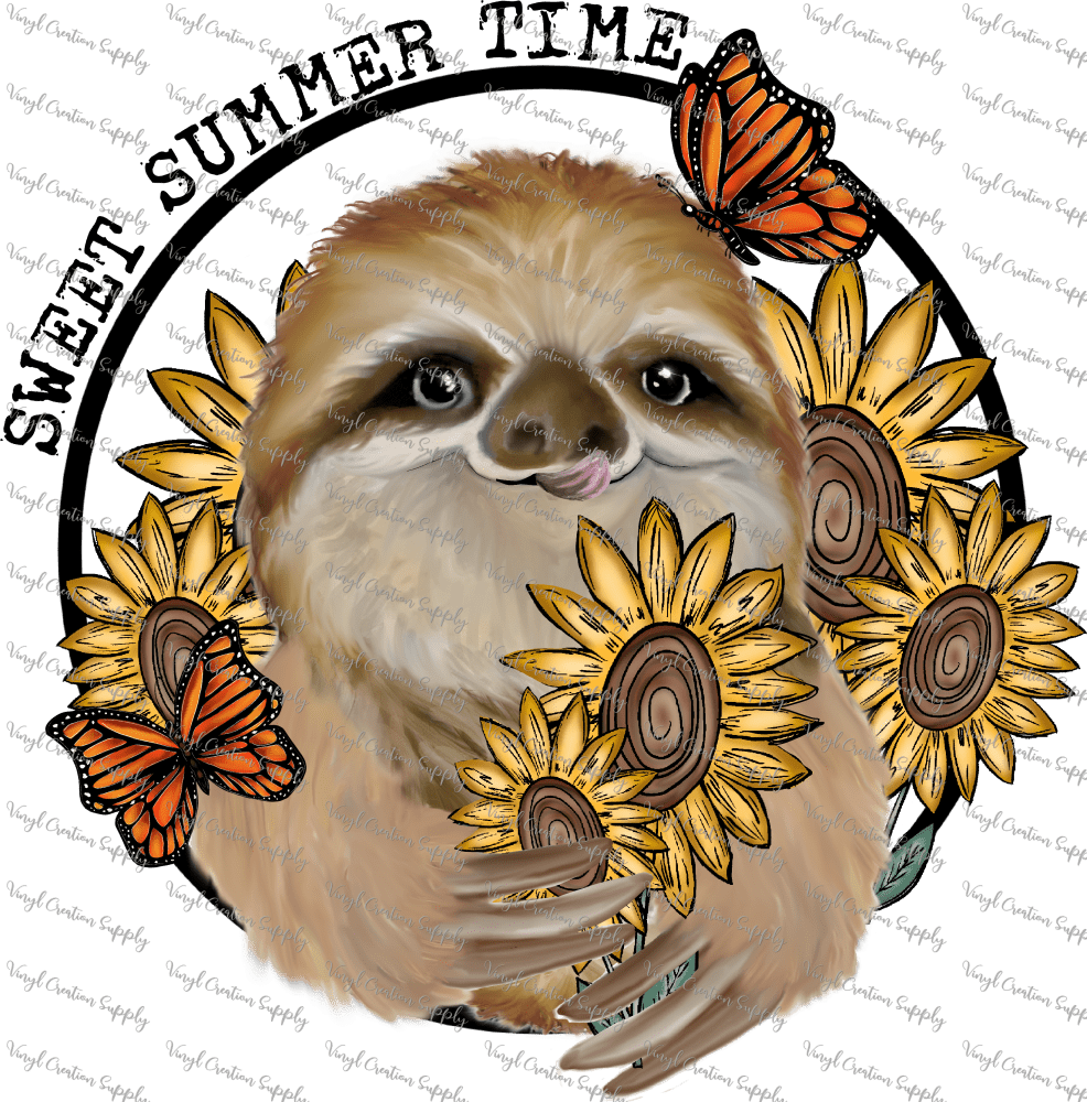 Sloth Summertime - Vinyl Creation Supply