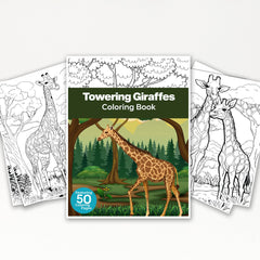 50 Towering Giraffe Printable Coloring Pages For Kids & Adults (INSTANT DOWNLOAD)
