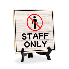 Staff Only 5"x 5" Square Table Sign With Acrylic Easel | Home & Office Decor