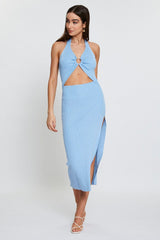 Blue Midi Dress Knit