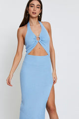 Blue Midi Dress Knit