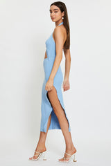 Blue Midi Dress Knit