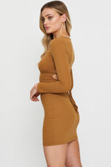 Brown Bodycon Dress Mini