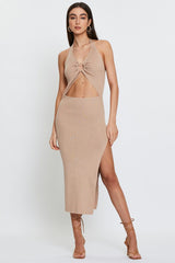 Beige Midi Dress Knit