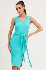 Green Knit Midi Dress