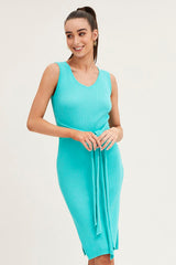 Green Knit Midi Dress