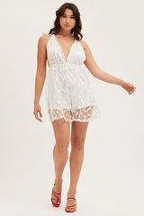 Silver Skater Sequin Dress Backless V Neck