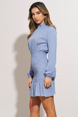 Print Mini Dress Long Sleeve