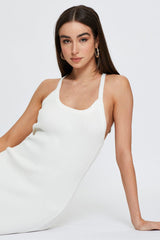 White Knit Dress Midi