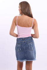 Pink Singlet Top Sleeveless Ruched Bust