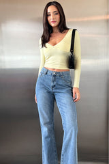 Yellow Supersoft Top Long Sleeve Cross Over