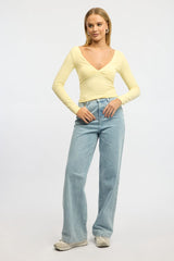 Yellow Supersoft Top Long Sleeve Cross Over