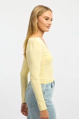 Yellow Supersoft Top Long Sleeve Cross Over