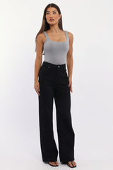 Grey Bodysuit Sleeveless Double Layered Supersoft