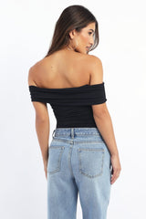 Black Off Shoulder Top Supersoft