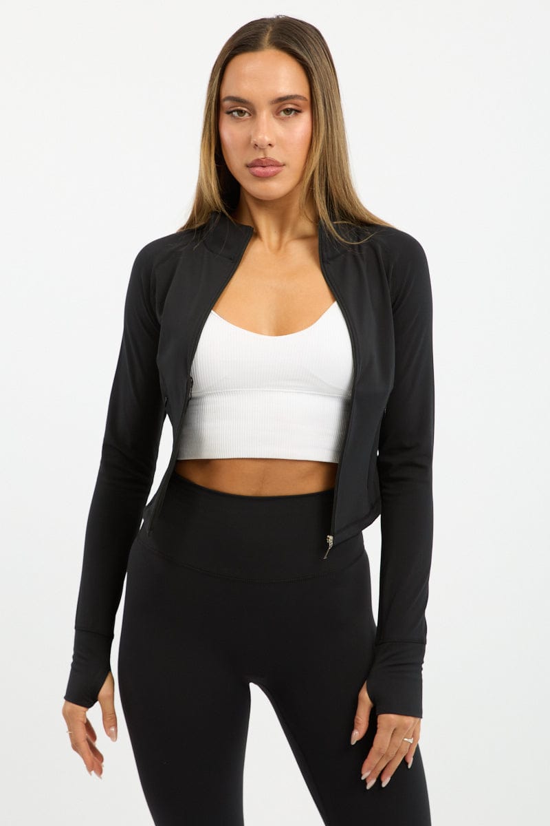 Black Active Jacket Long Sleeve