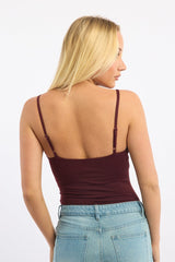 Red Supersoft Bodysuit Sleeveless Bra Insert