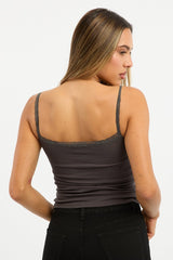 Grey Lace Tank Top Sleeveless